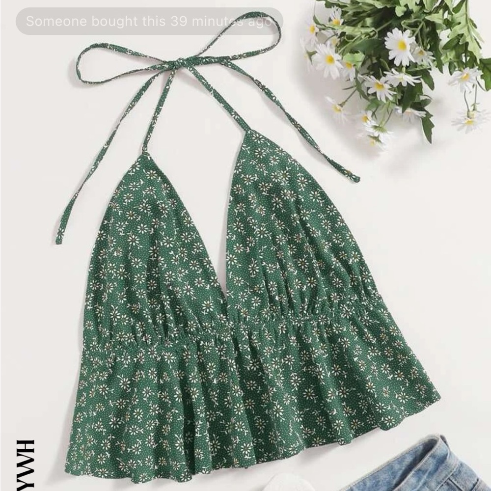 SHEIN halter tie top